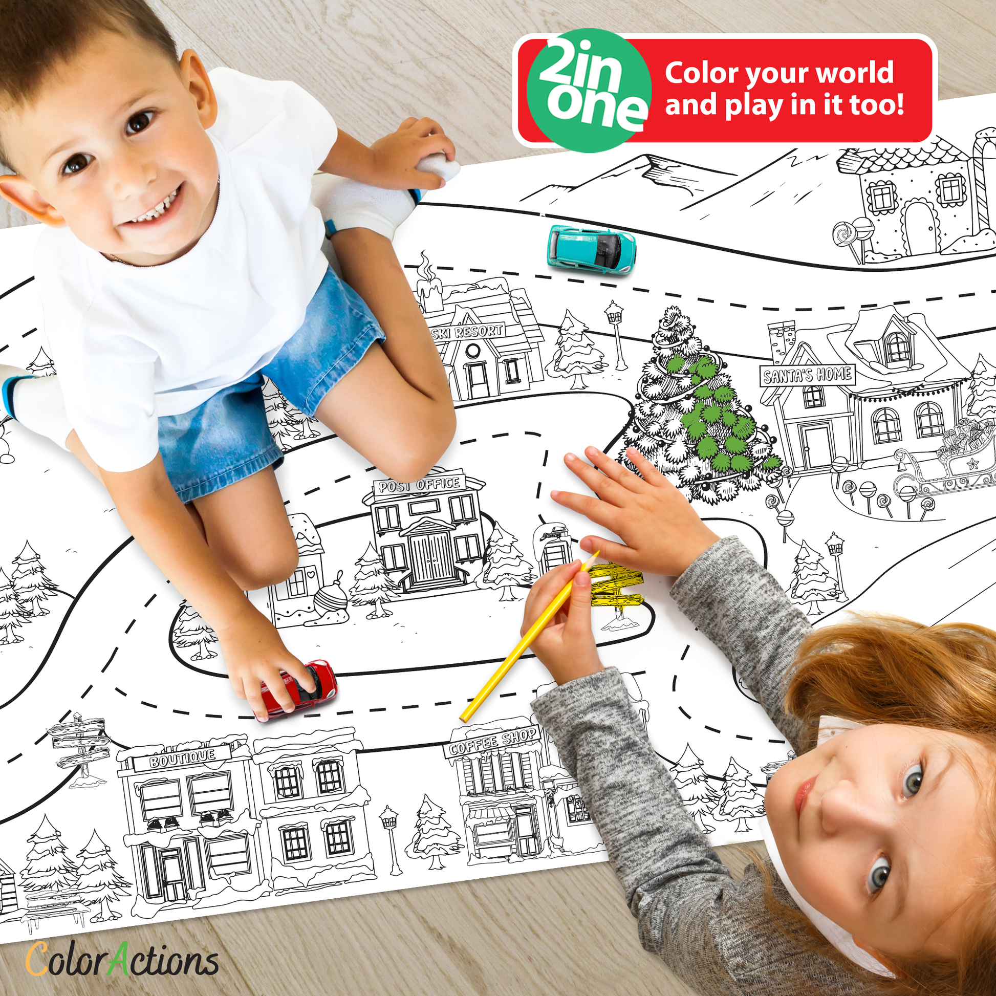 SALE Christmas Tree Giant Coloring Poster by Omy – Mochi Kids